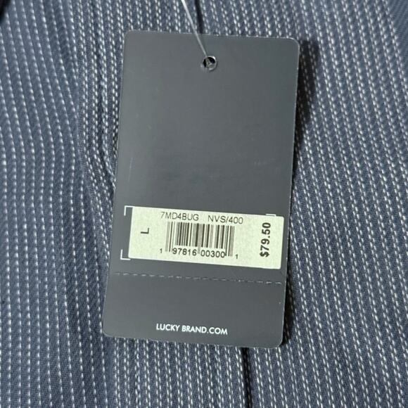 Lucky Brand Men's Blue Striped Long Sleeve Button Up Shirt Size L NWT - Picture 4 of 7